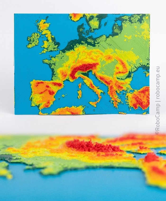 3D printed model for school: map of Europe