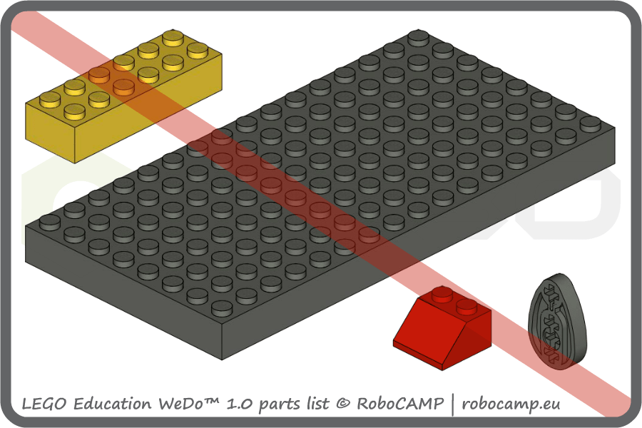 Parts not included in LEGO WeDo 2.0