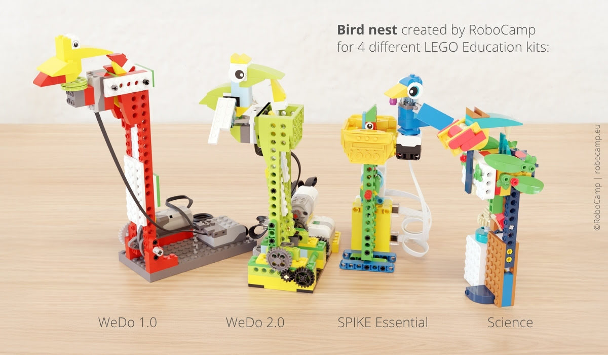 Bird nest – 4 robots made by RoboCamp from different LEGO Education sets
