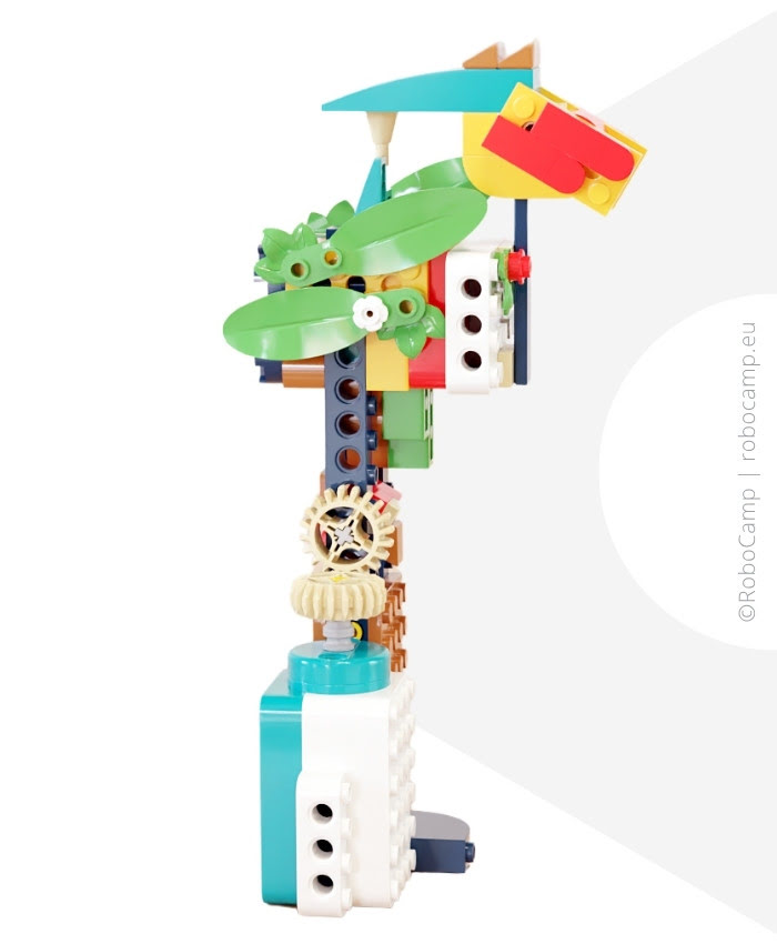 Bird nest robot built by RoboCamp from LEGO Education Science bricks