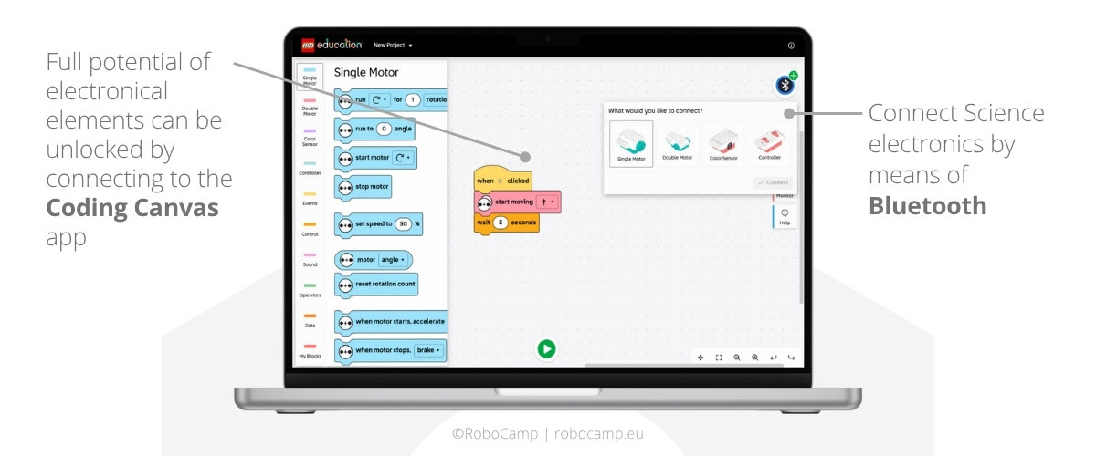 First look at Coding Canvas app for LEGO Education Science