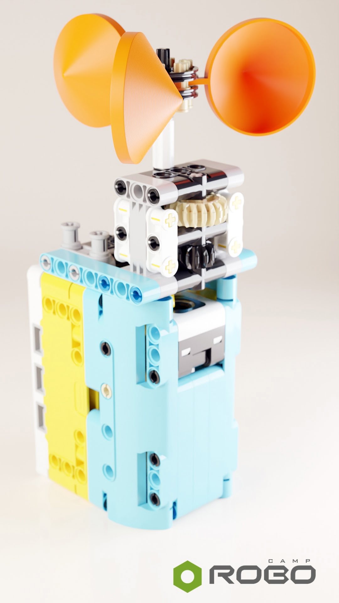 RoboCamp LEGO SPIKE Prime Anemometer with 3D printed parts