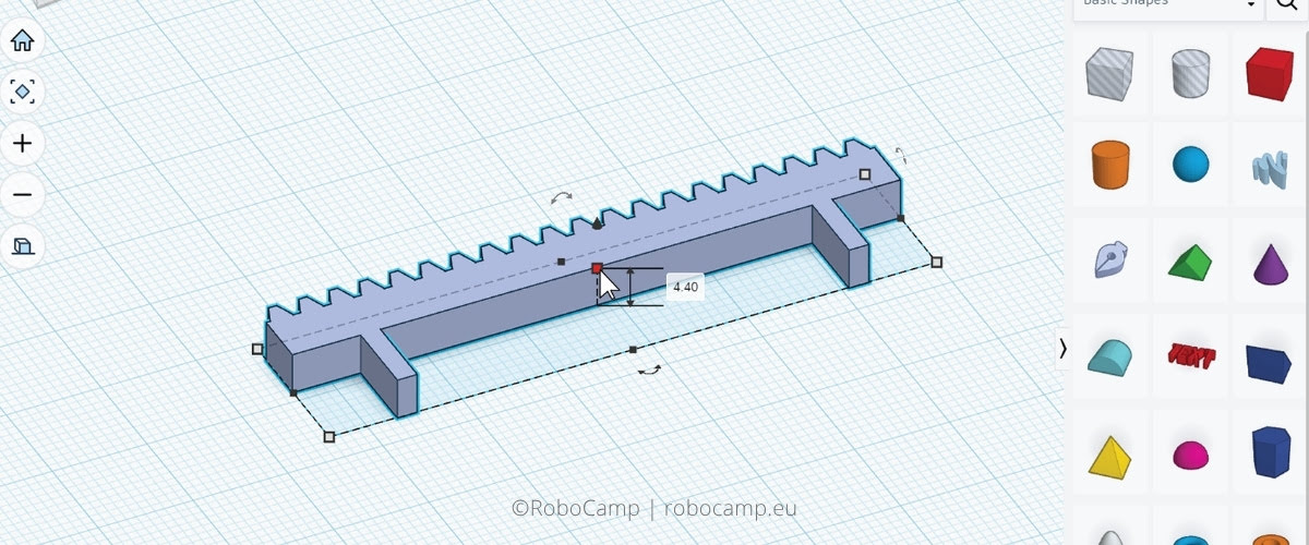 RoboCamp designing parts in Tinkercad