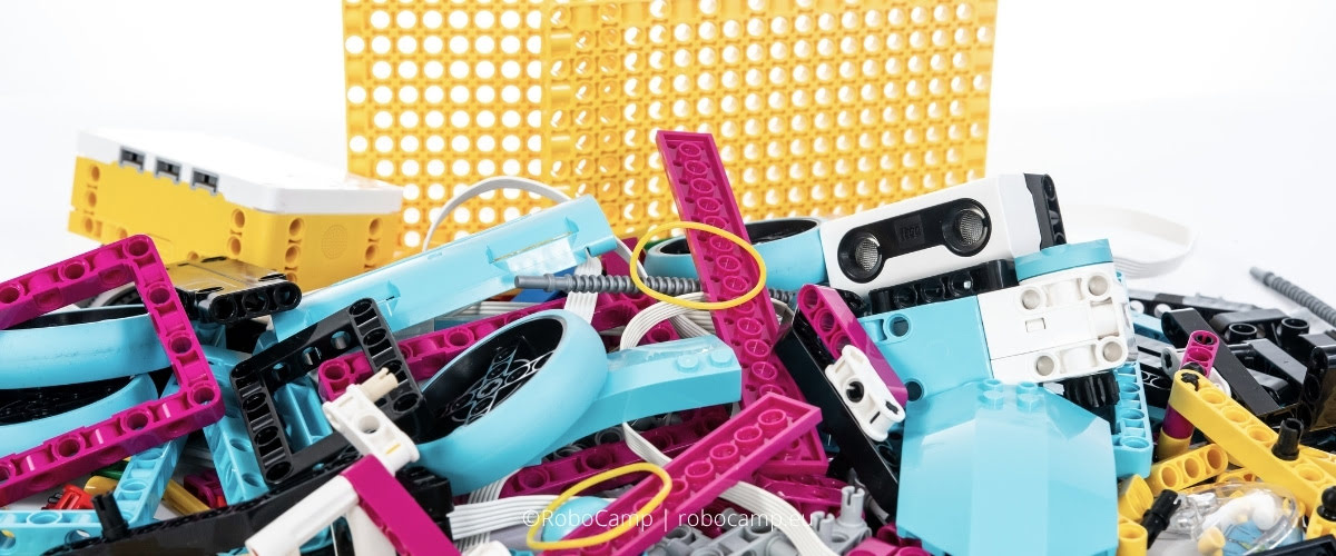LEGO Education SPIKE Prime elements in disarray