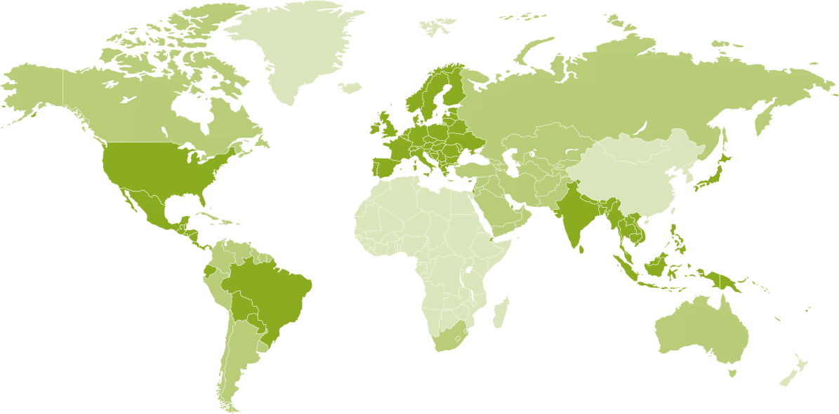 A map of all our clients.